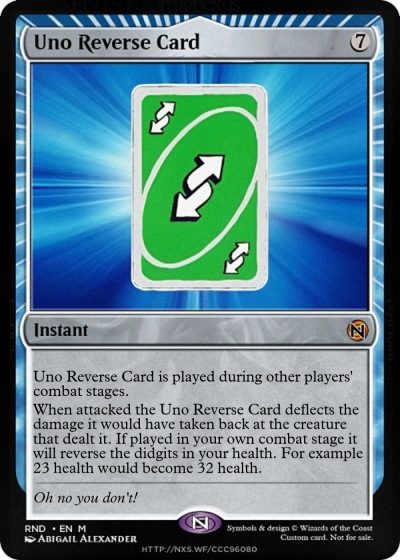 No U Uno Reverse Card | Greeting Card
