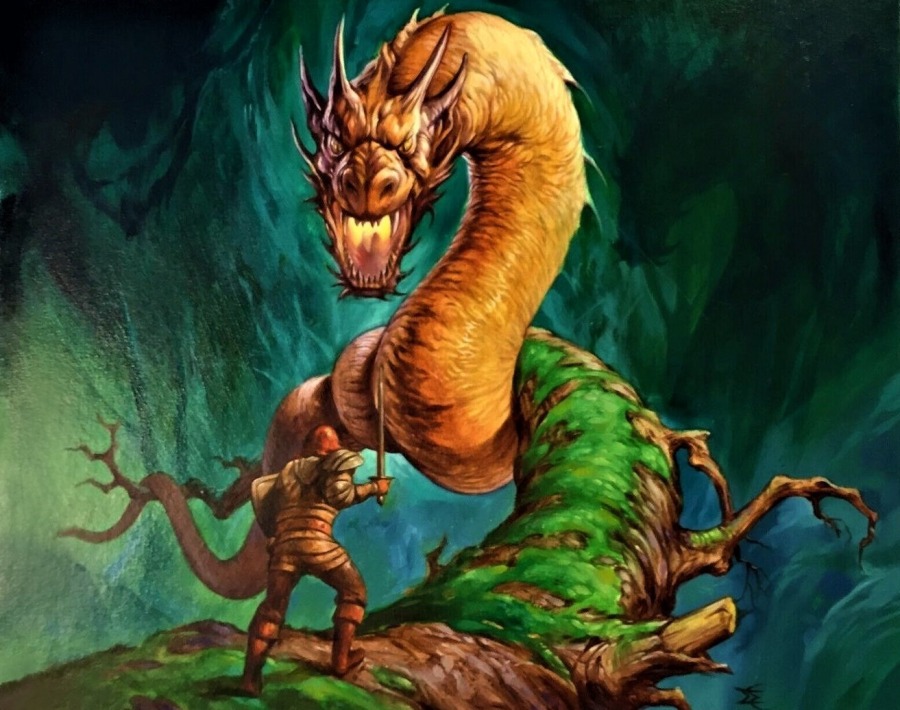 MTGNexus - Penumbra Wurm Art by Jeff Easley